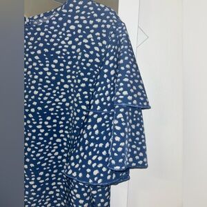 Blue speckled blouse